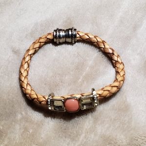 Braided leather bracelet
